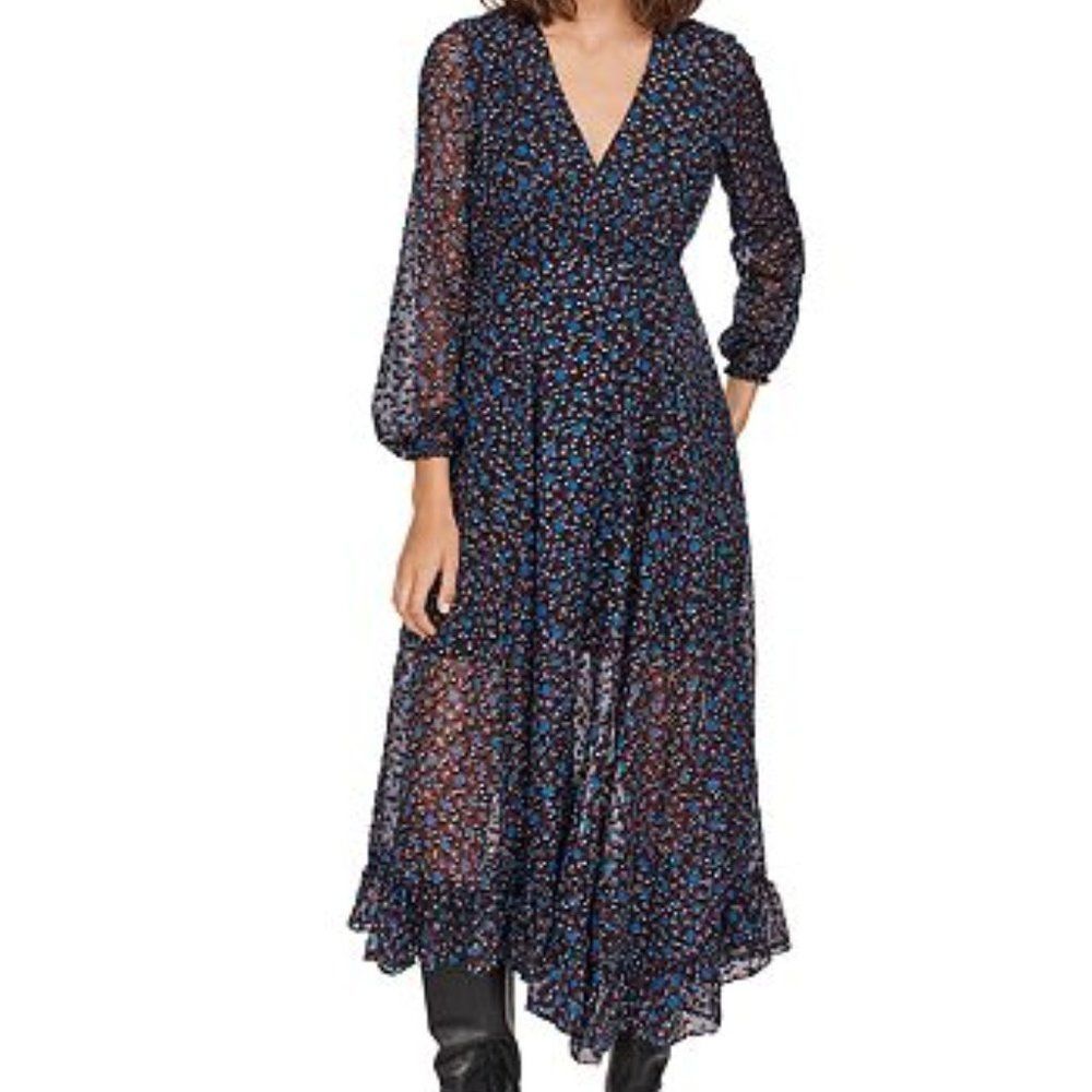 Maje Revana Printed Midi Dress